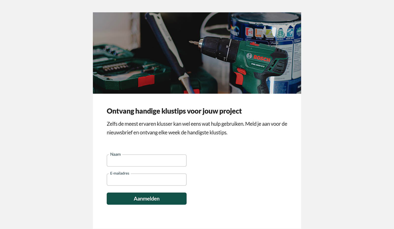 Campagne Uitgelicht: klustipformulier