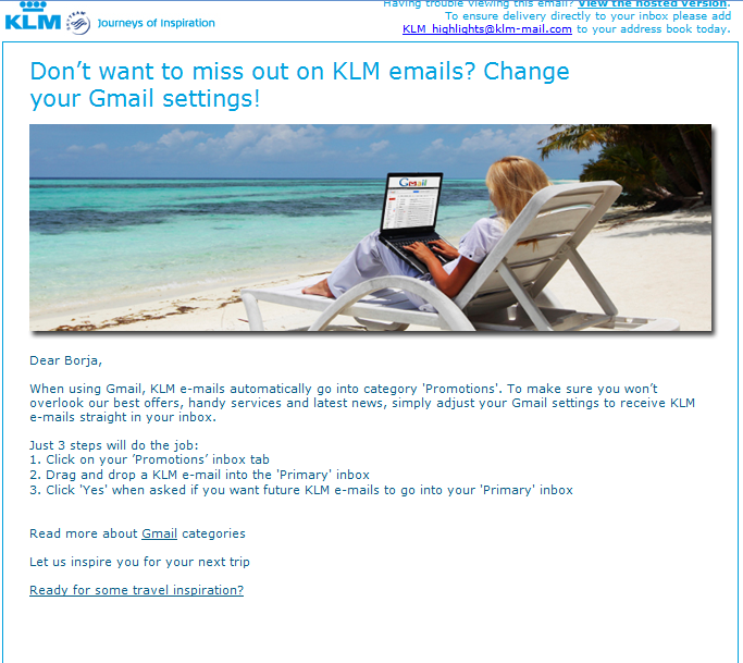 KLM Gmail e-mailverzoek KLM Gmail e-mailverzoek