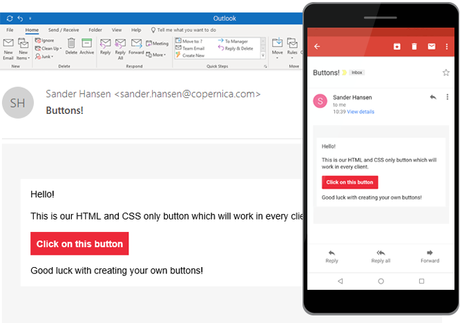 How to create email buttons with just HTML and CSS